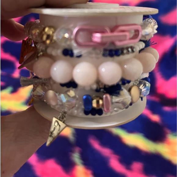 Blushing Navy Springs Shimmer Bracelet Stack - Picture 2 of 7